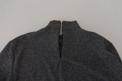 Dolce & Gabbana Dark Gray Nylon Turtleneck Pullover Sweater by Dolce & Gabbana