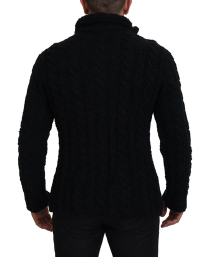 Dolce & Gabbana Black Wool Knit Button Cardigan Sweater by Dolce & Gabbana