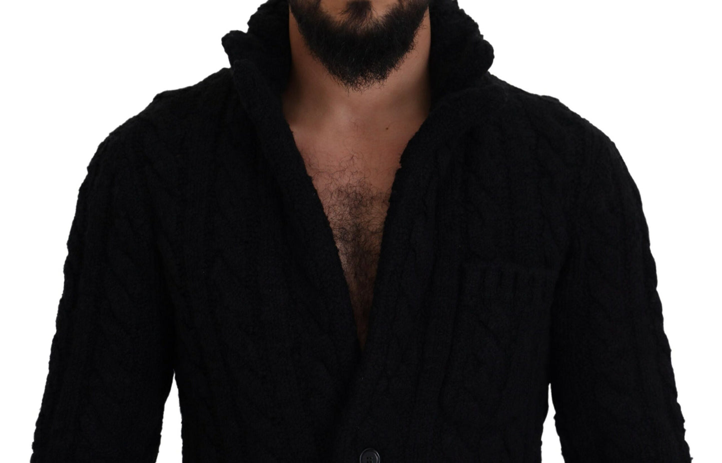 Dolce & Gabbana Black Wool Knit Button Cardigan Sweater by Dolce & Gabbana