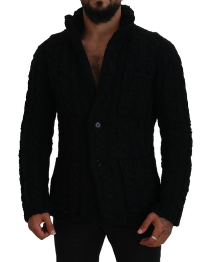 Dolce & Gabbana Black Wool Knit Button Cardigan Sweater by Dolce & Gabbana