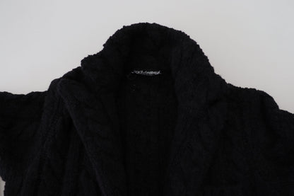 Dolce & Gabbana Black Wool Knit Button Cardigan Sweater by Dolce & Gabbana