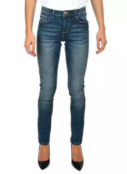 Yes Zee Blue Cotton Women's Skinny Jeans by Yes Zee