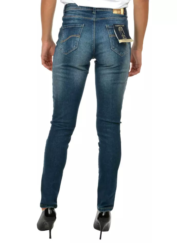 Yes Zee Blue Cotton Women's Skinny Jeans by Yes Zee