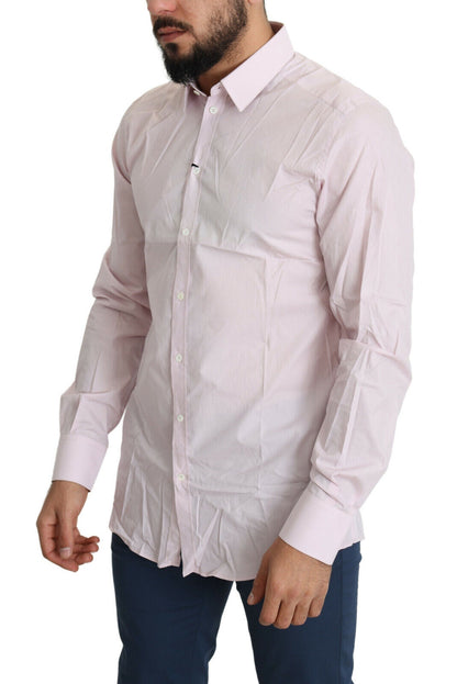Dolce & Gabbana Light Pink Cotton Formal GOLD Dress Shirt by Dolce & Gabbana
