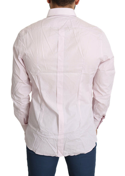 Dolce & Gabbana Light Pink Cotton Formal GOLD Dress Shirt by Dolce & Gabbana