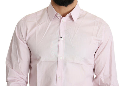 Dolce & Gabbana Light Pink Cotton Formal GOLD Dress Shirt by Dolce & Gabbana