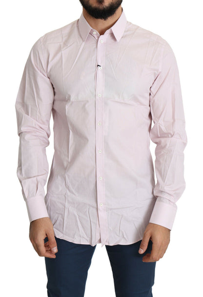 Dolce & Gabbana Light Pink Cotton Formal GOLD Dress Shirt by Dolce & Gabbana