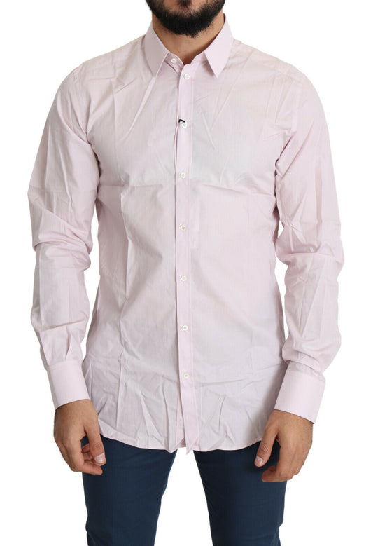 Dolce & Gabbana Light Pink Cotton Formal GOLD Dress Shirt by Dolce & Gabbana