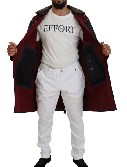Parka à capuche élégante Dolce &amp; Gabbana en noir et bordeaux