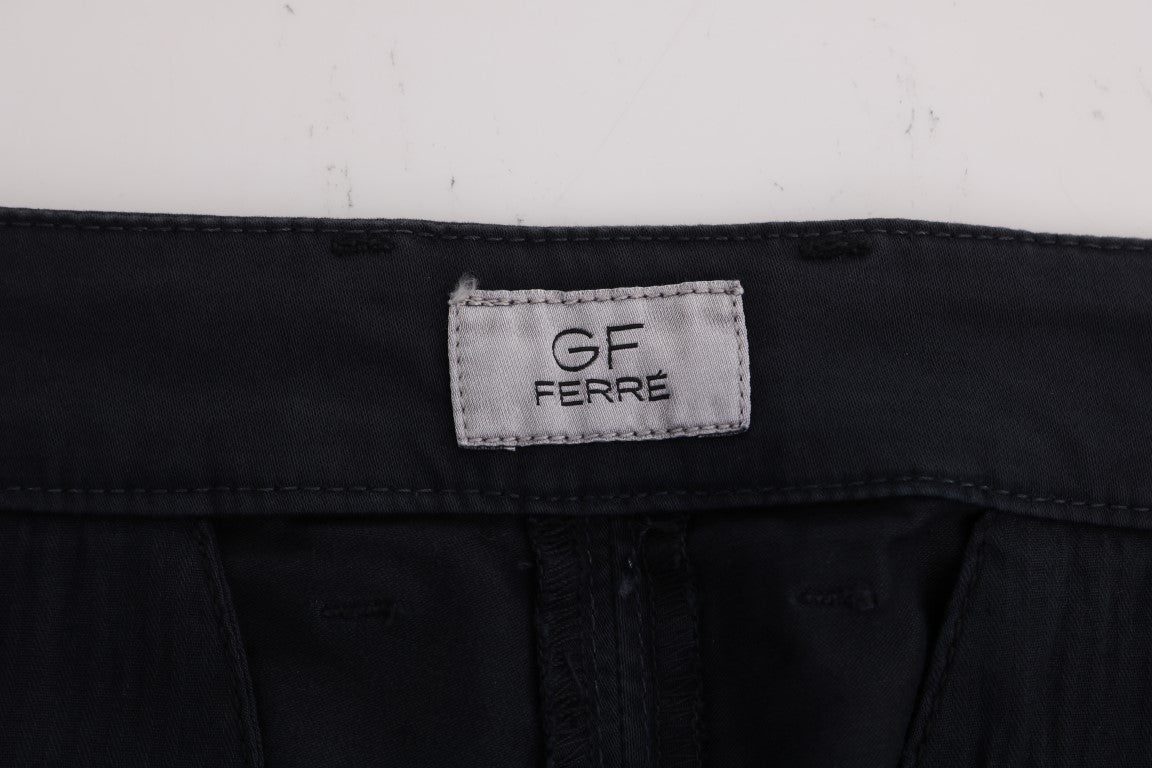 Pantalon slim bleu en coton stretch GF Ferre Chic