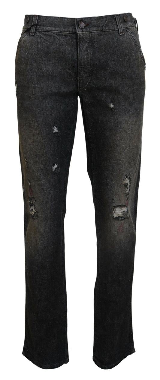 Dolce &amp; Gabbana : un pantalon en denim gris exquis pour le gentleman moderne