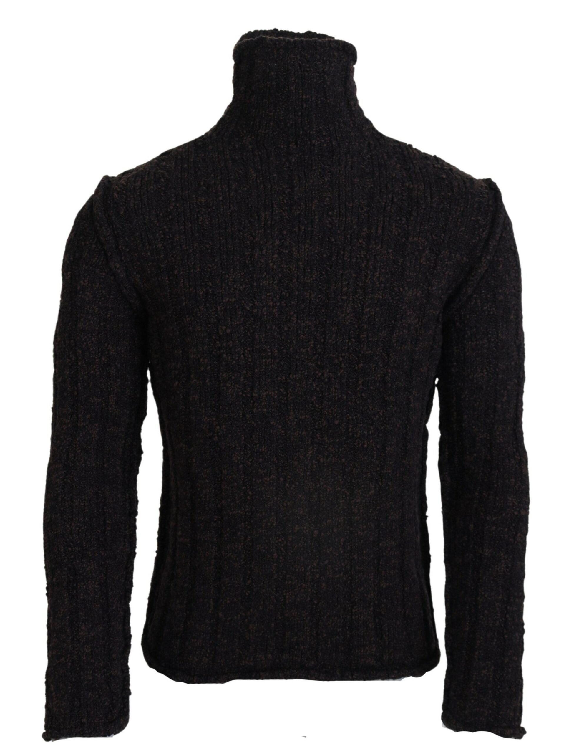 Dolce & Gabbana Brown Wool Knit Turtleneck Pullover Sweater by Dolce & Gabbana
