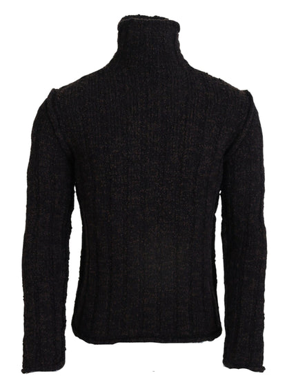 Dolce & Gabbana Brown Wool Knit Turtleneck Pullover Sweater by Dolce & Gabbana