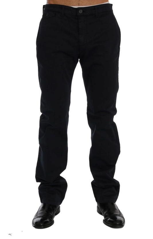 Pantalon GF Ferre en coton stretch bleu élégant pour homme
