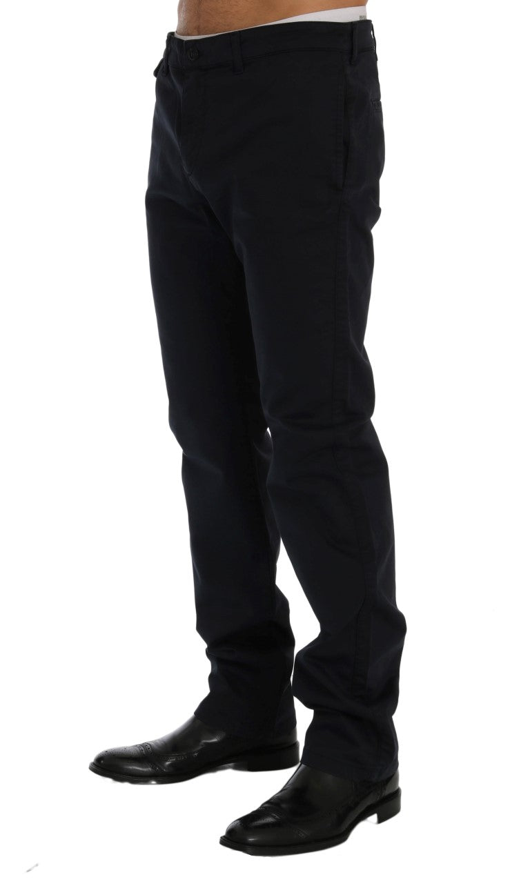 Pantalon GF Ferre en coton stretch bleu élégant pour homme