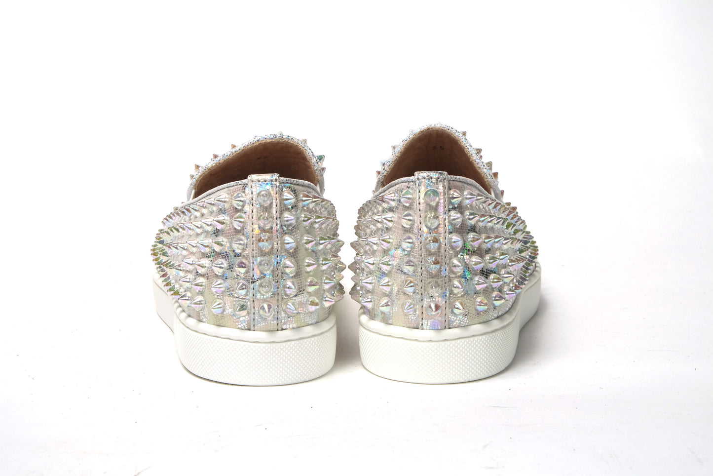 Christian Louboutin White Ab/Clear Ab Roller Boat Woman Flat Sneaker by Christian Louboutin