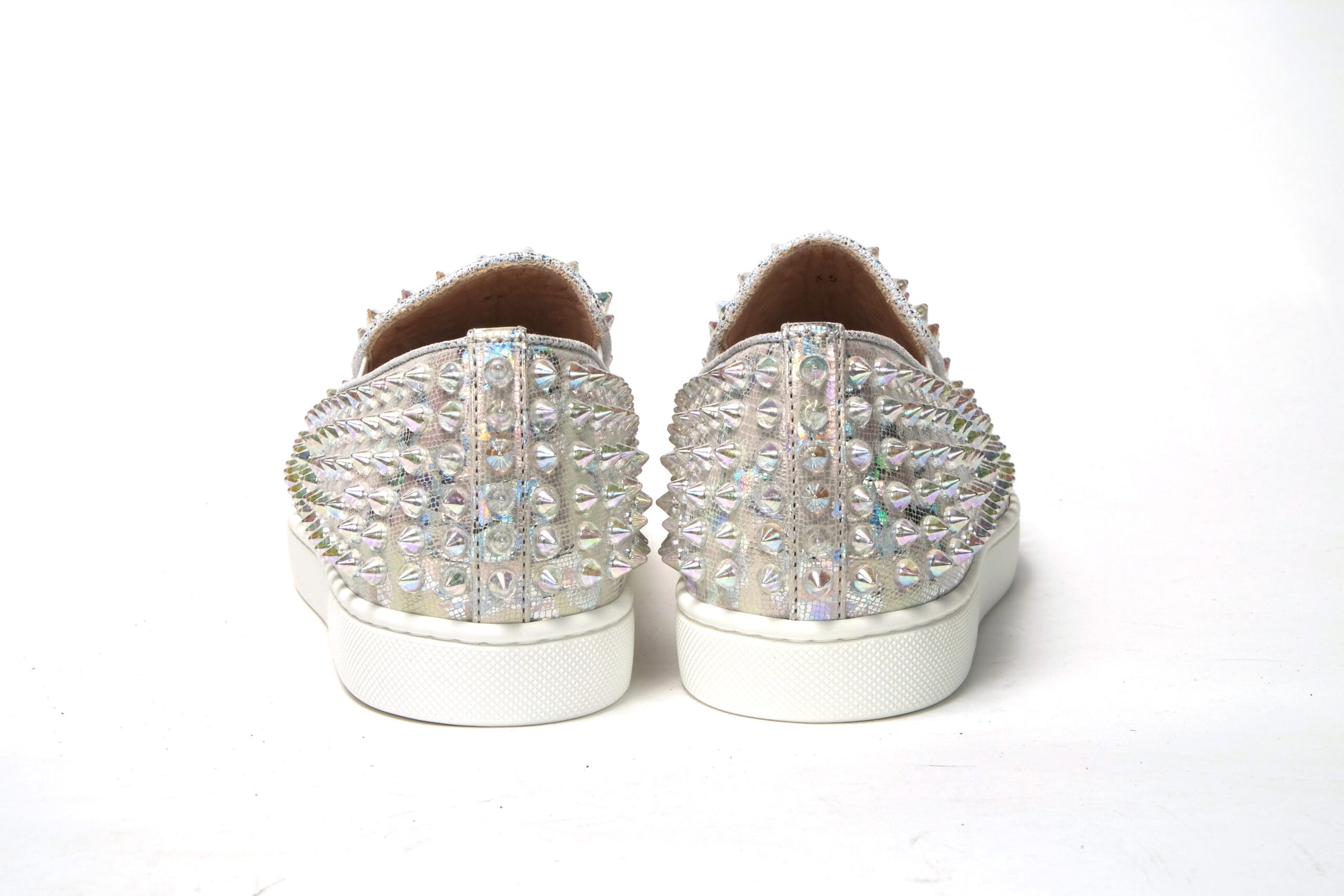 Christian Louboutin White Ab/Clear Ab Roller Boat Woman Flat Sneaker by Christian Louboutin