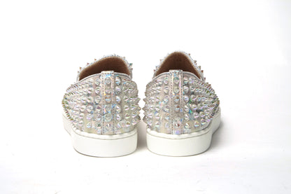 Christian Louboutin White Ab/Clear Ab Roller Boat Woman Flat Sneaker by Christian Louboutin