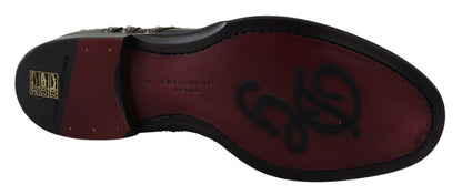 Chaussures Derby noires élégantes à clous Dolce &amp; Gabbana