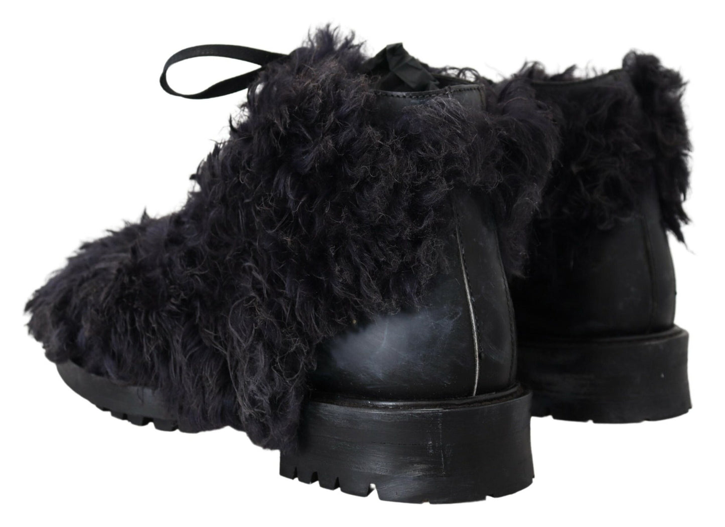 Bottines en peau lainée noire Dolce &amp; Gabbana