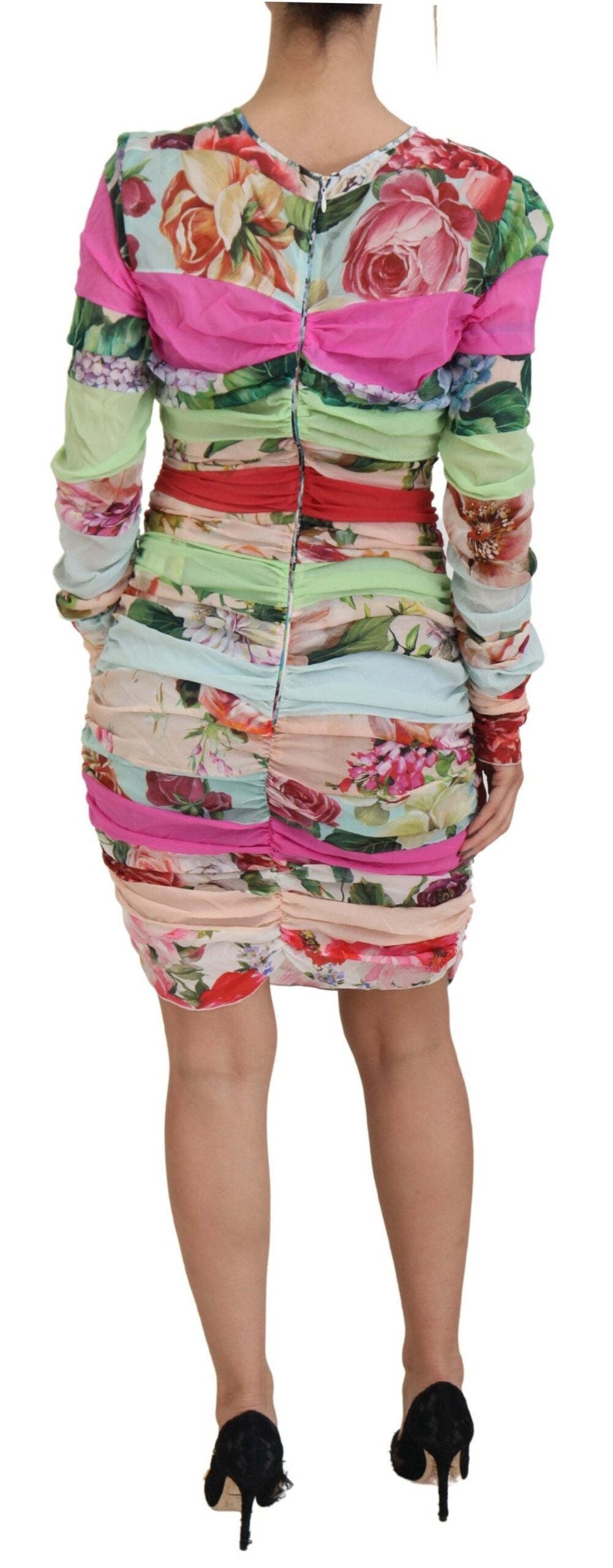Dolce & Gabbana Multicolor Silk Floral Bodycon Sheath Dress by Dolce & Gabbana