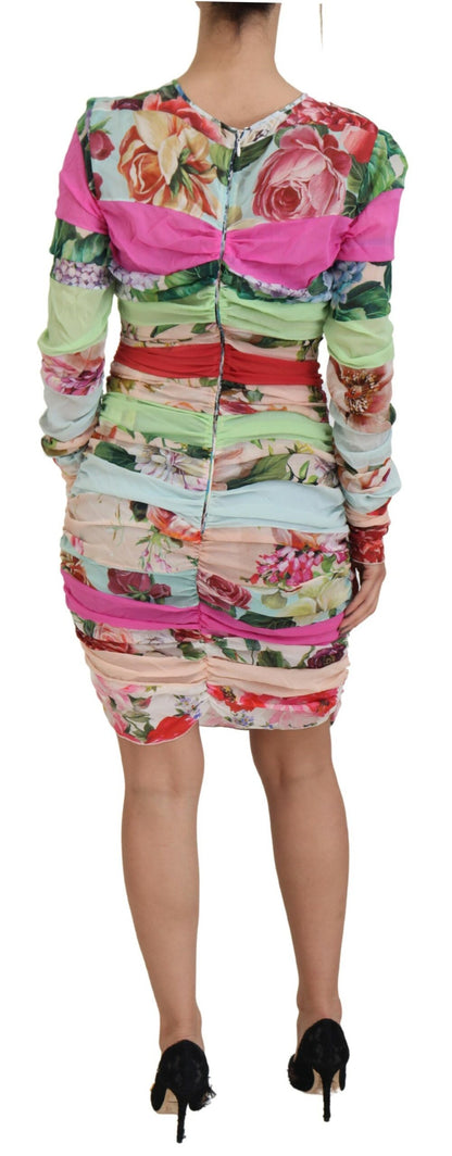 Dolce & Gabbana Multicolor Silk Floral Bodycon Sheath Dress by Dolce & Gabbana