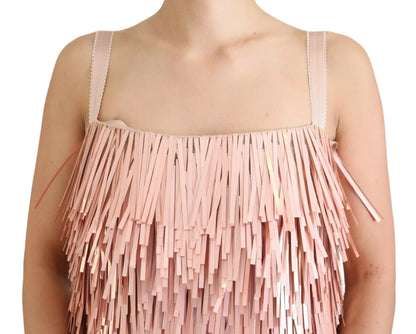 Dolce & Gabbana Pink Tinsel Sleeveless Shift A-line Dress by Dolce & Gabbana
