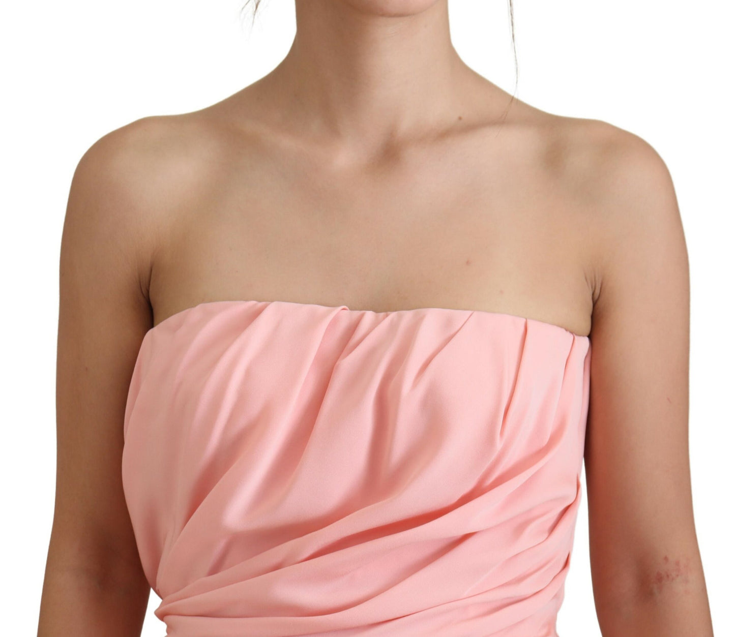 Dolce & Gabbana Pink Silk Stretch Strapless Sheath Dress by Dolce & Gabbana
