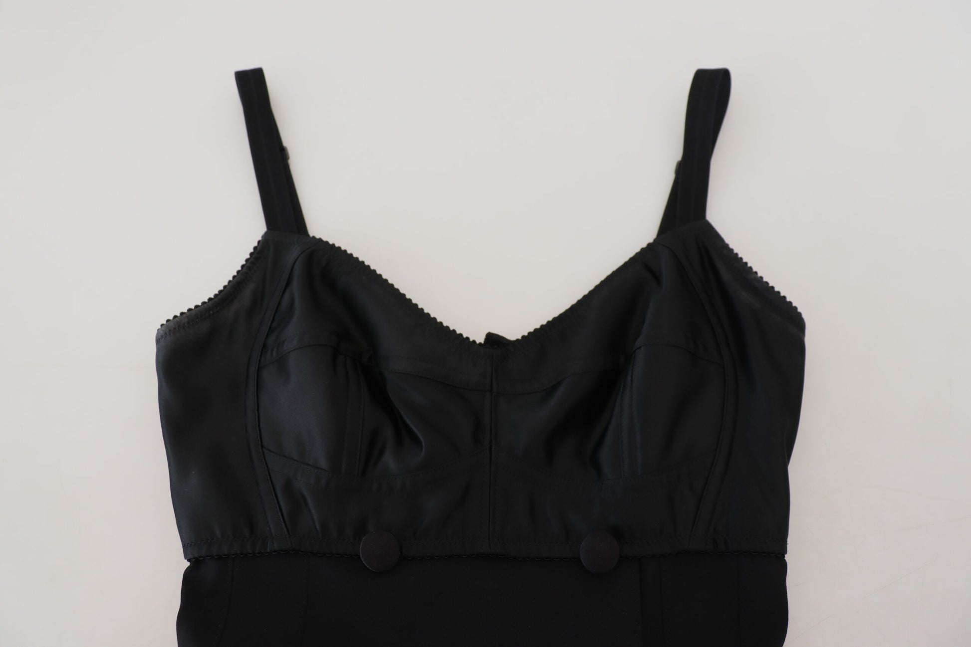 Dolce & Gabbana Black Fit Wool Stretch Sheath Mini Dress by Dolce & Gabbana