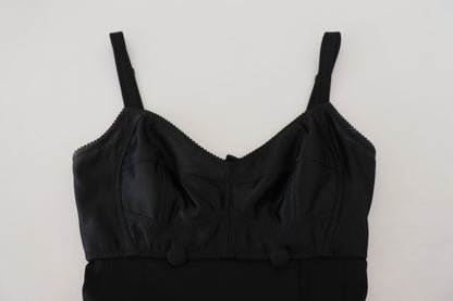 Dolce & Gabbana Black Fit Wool Stretch Sheath Mini Dress by Dolce & Gabbana