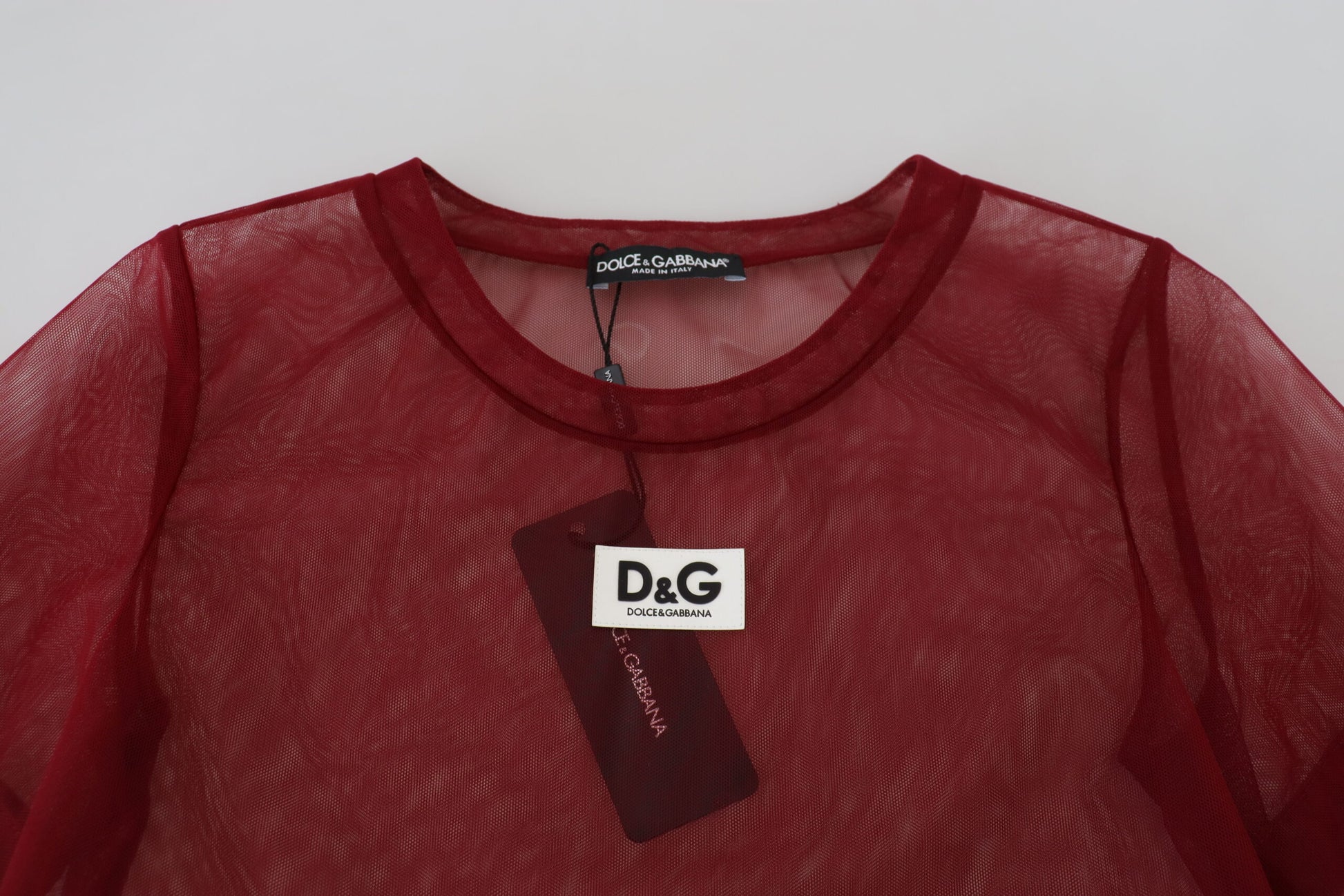 Dolce & Gabbana Maroon Nylon Two Layer Shift Mini Dress by Dolce & Gabbana