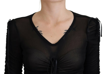 Dolce & Gabbana Black Viscose Bodycon Sheath Midi Dress by Dolce & Gabbana