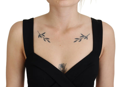 Dolce & Gabbana Black Viscose Bodycon Sheath Midi Dress by Dolce & Gabbana