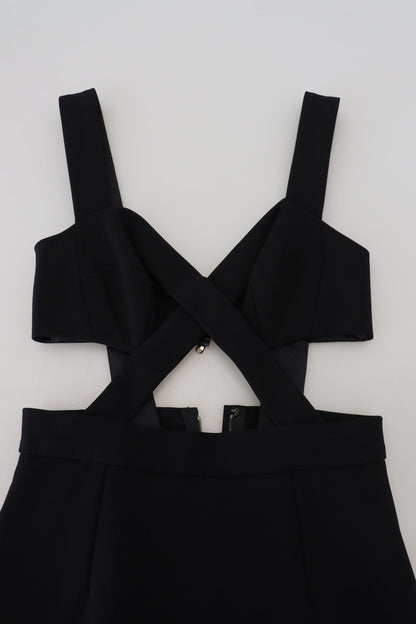 Dolce & Gabbana Black Viscose Bodycon Sheath Midi Dress by Dolce & Gabbana