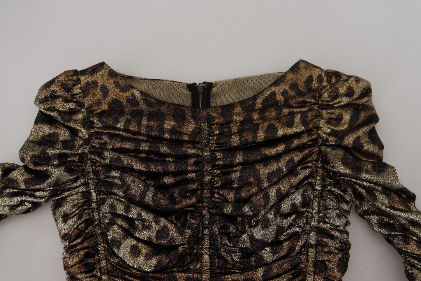 Dolce & Gabbana Multicolor Leopard Bodycon Sheath Midi Dress by Dolce & Gabbana