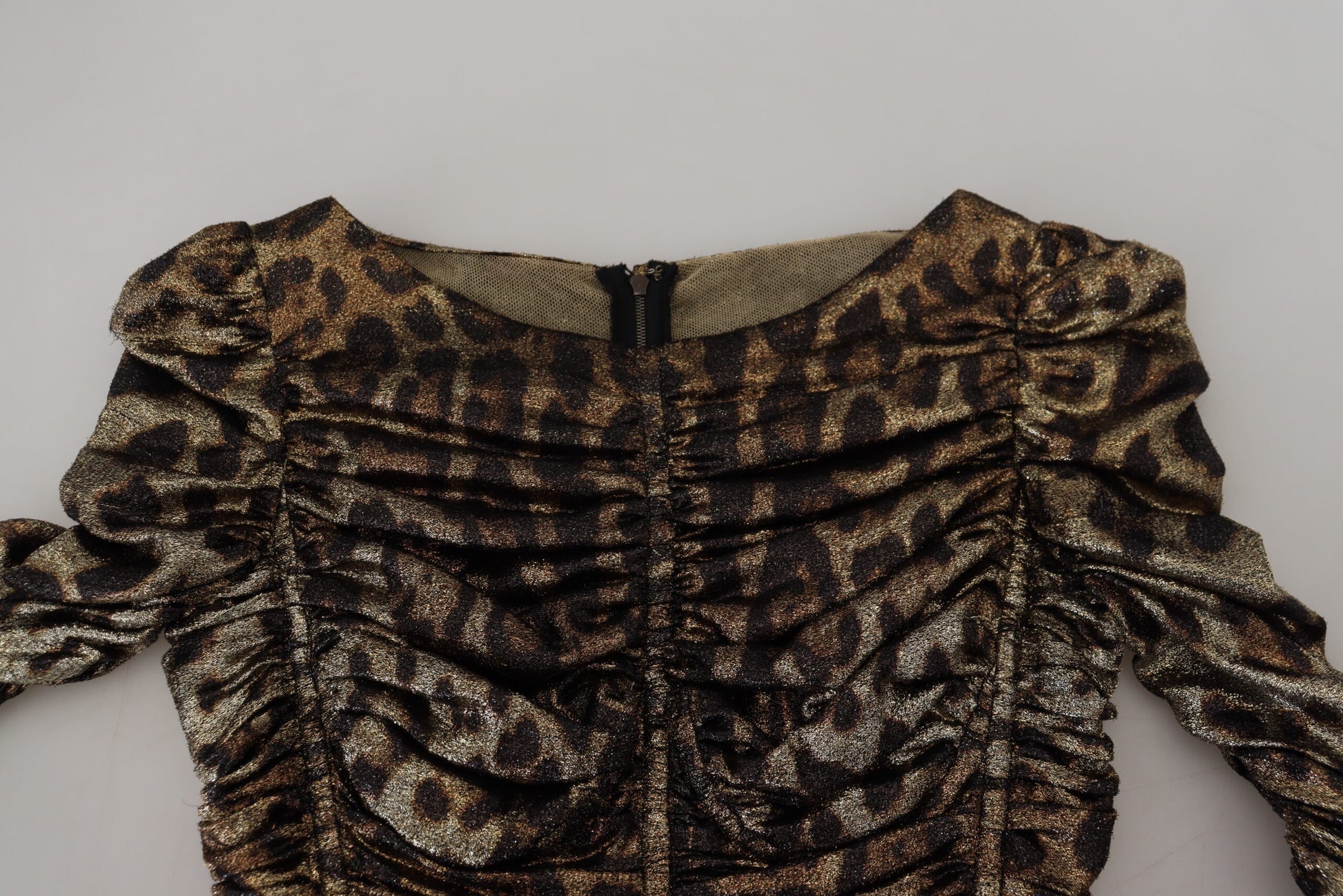 Dolce & Gabbana Multicolor Leopard Bodycon Sheath Midi Dress by Dolce & Gabbana