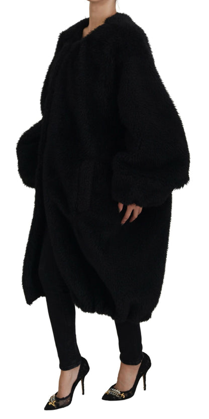 Dolce &amp; Gabbana Élégant manteau en cachemire mélangé noir