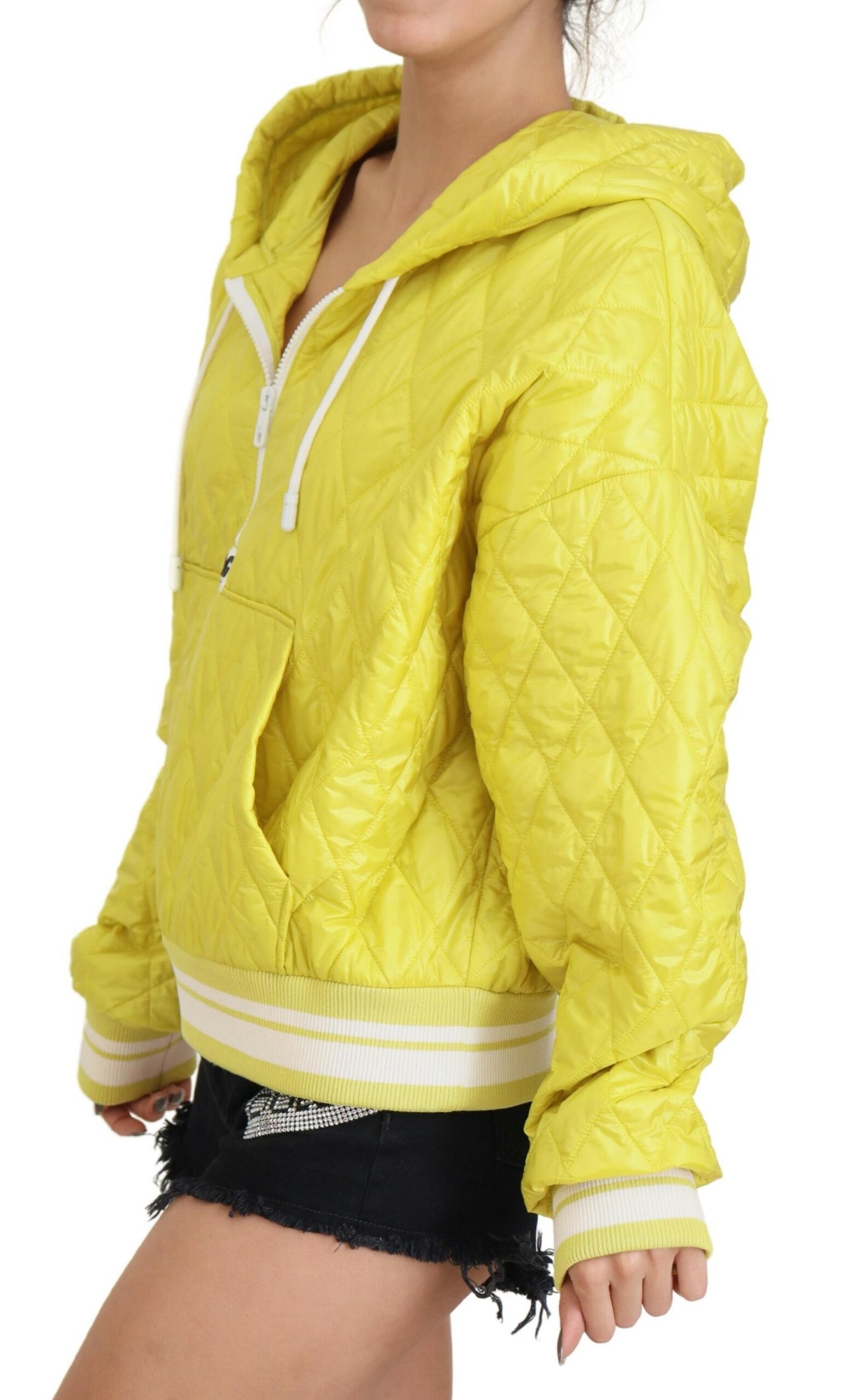 Dolce &amp; Gabbana Élégante veste à capuche jaune