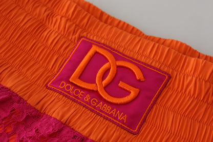 Short taille haute élégant en dentelle bicolore Dolce &amp; Gabbana