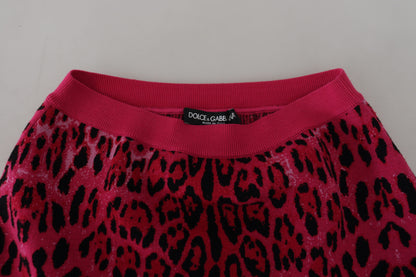 Mini-jupe léopard rose taille haute chic Dolce &amp; Gabbana