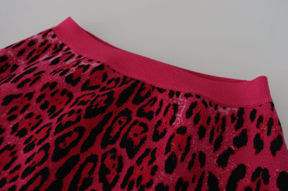 Mini-jupe léopard rose taille haute chic Dolce &amp; Gabbana