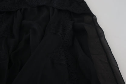 Jupe midi taille haute élégante en soie mélangée Dolce &amp; Gabbana