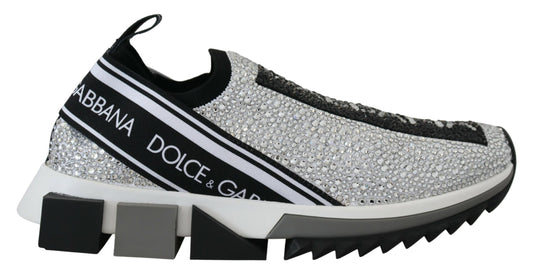 Baskets Dolce &amp; Gabbana à strass argentés scintillants