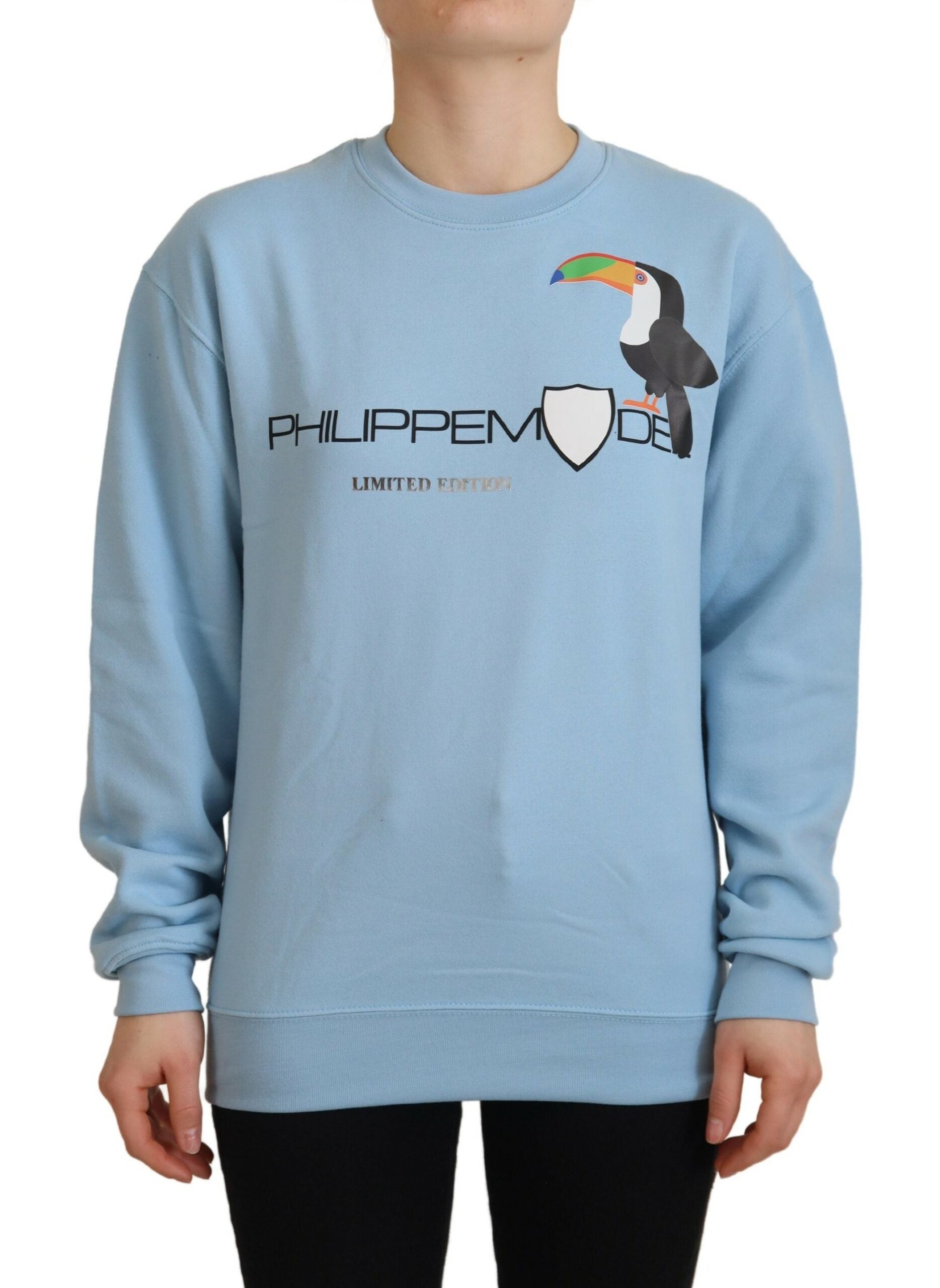 Philippe Model Light Blue Logo Printed Long Sleeves Sweater by Philippe Model