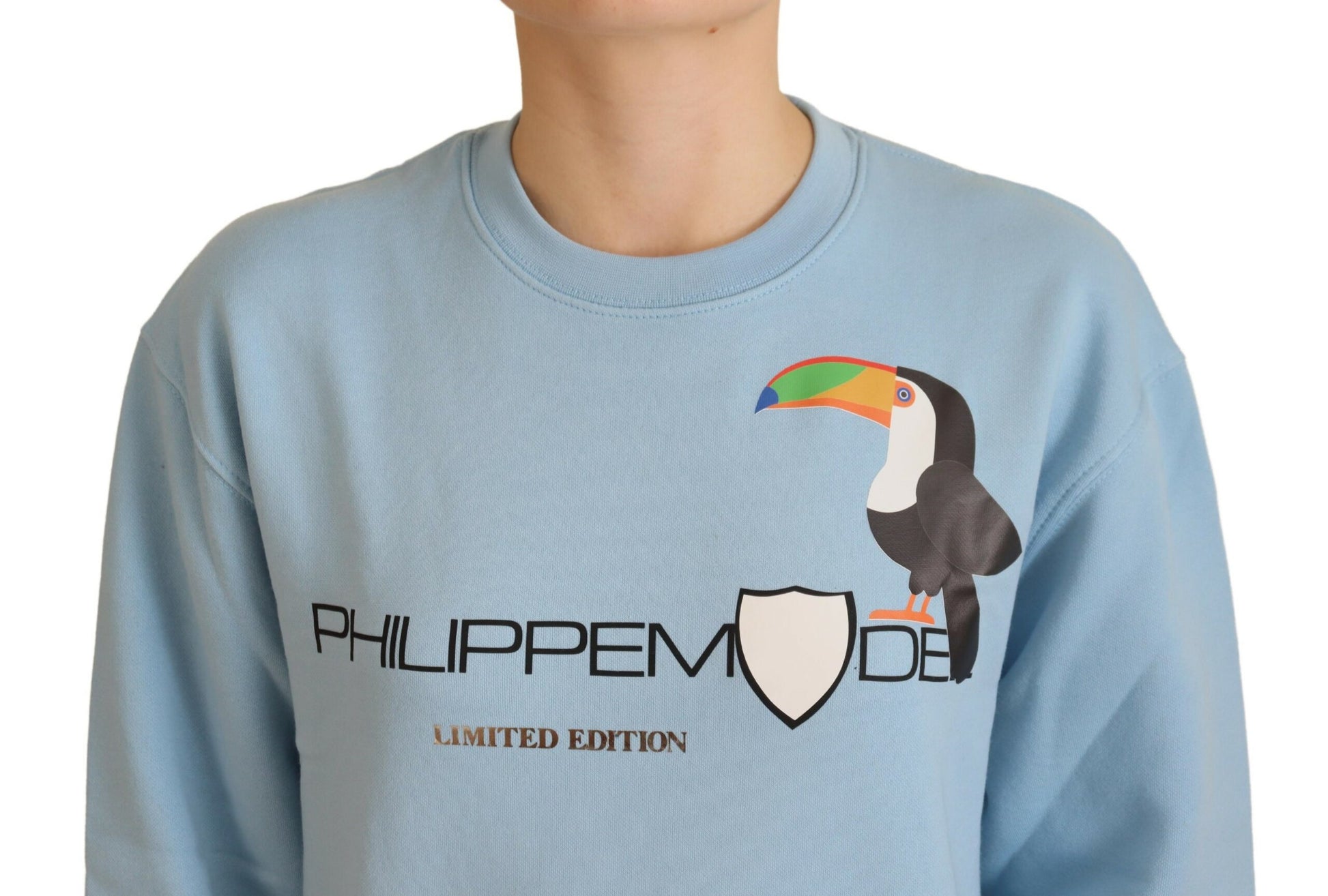 Philippe Model Light Blue Logo Printed Long Sleeves Sweater by Philippe Model