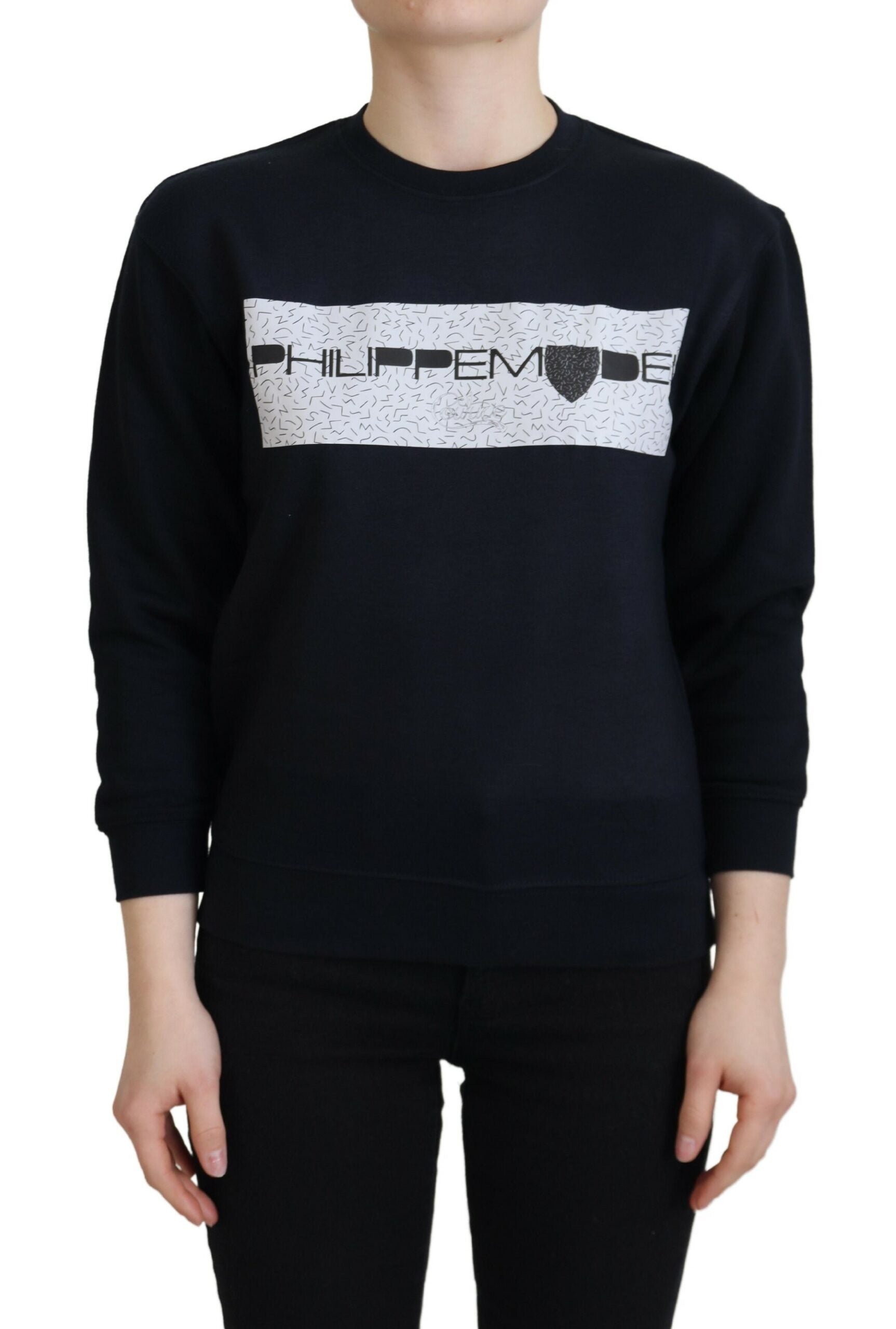 Philippe Model Black Printed Long Sleeves Pullover Sweater by Philippe Model
