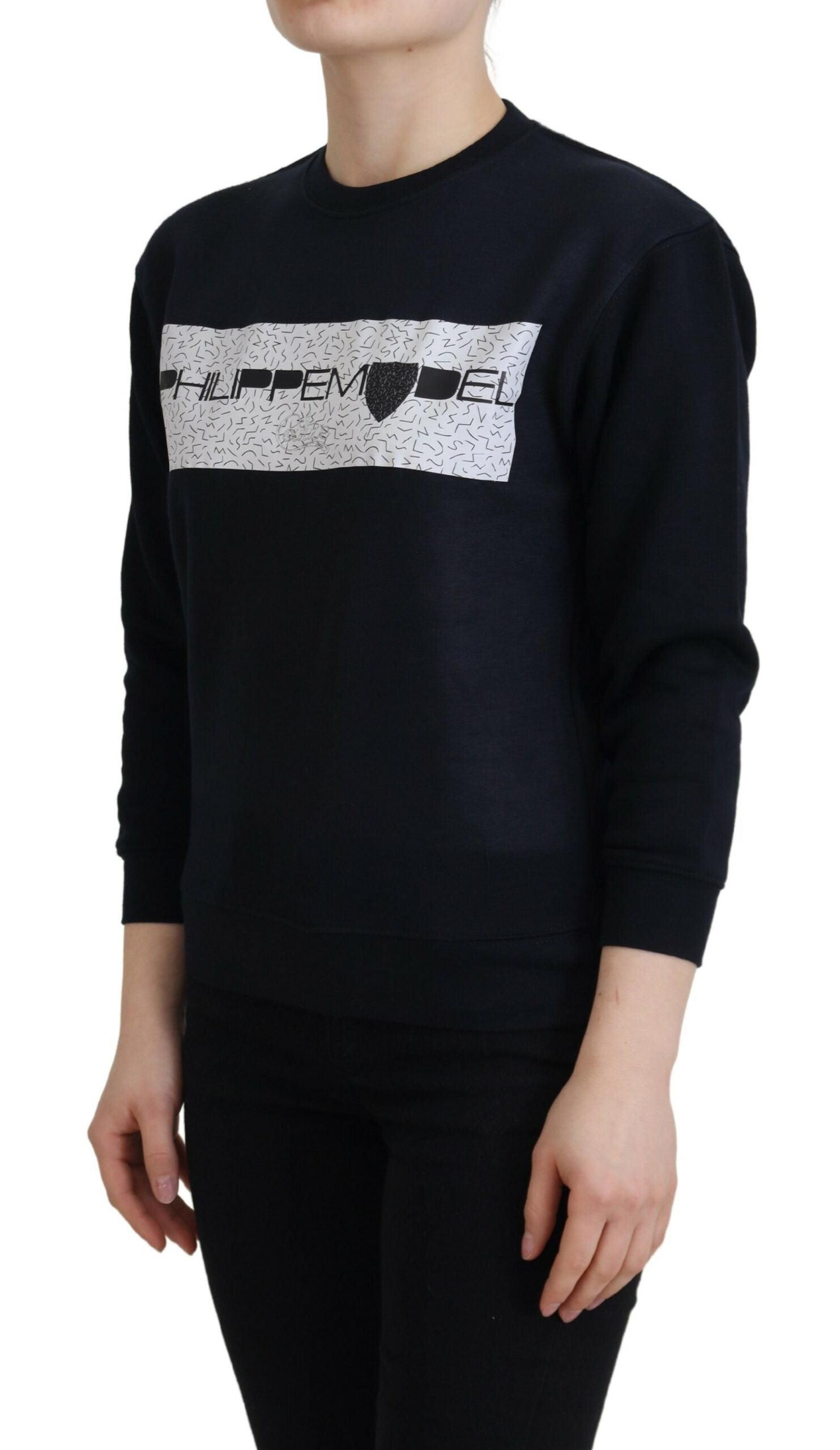 Philippe Model Black Printed Long Sleeves Pullover Sweater by Philippe Model