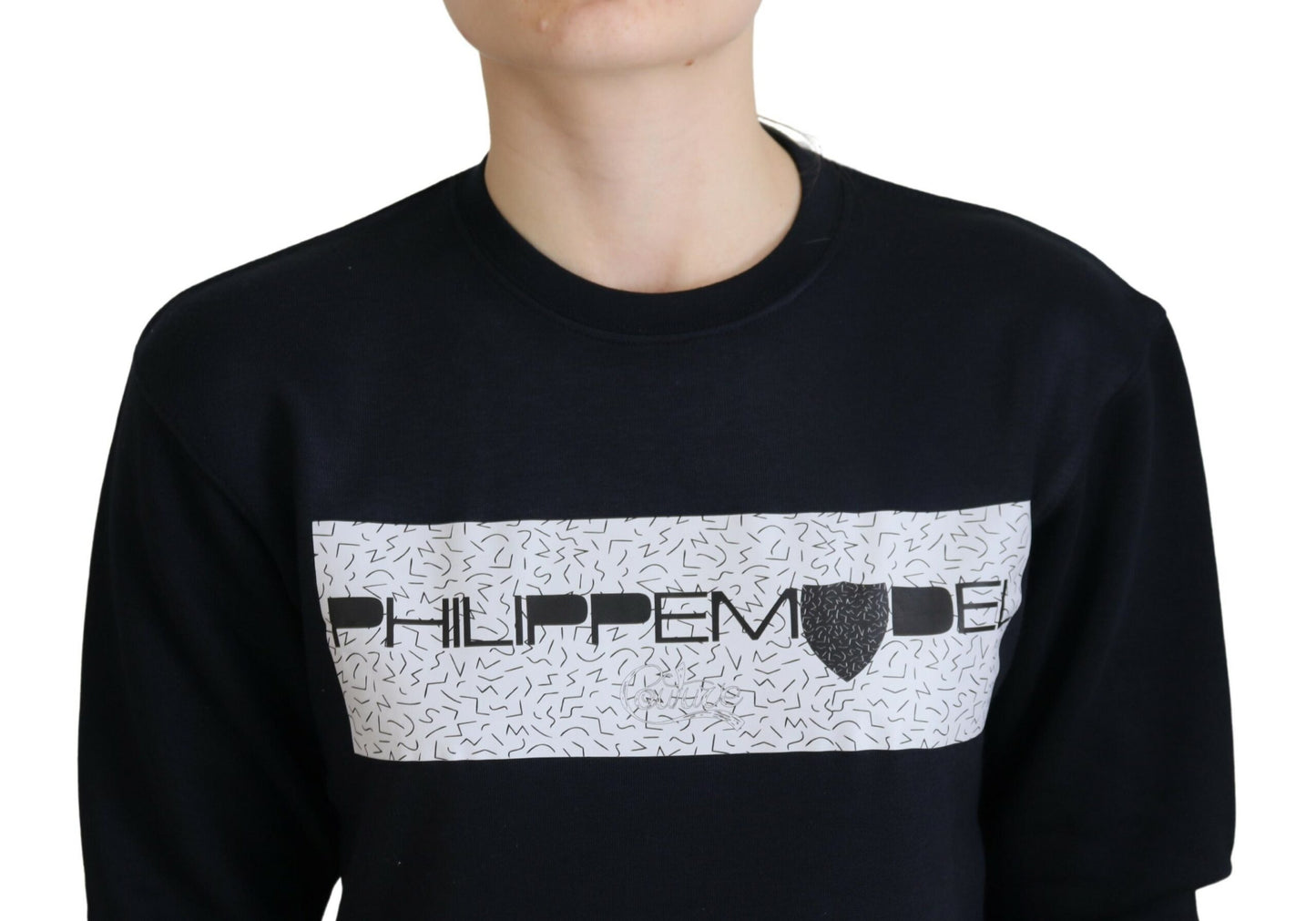 Philippe Model Black Printed Long Sleeves Pullover Sweater by Philippe Model