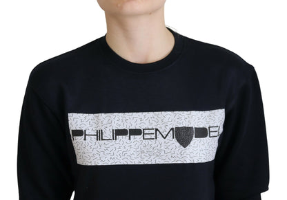 Philippe Model Black Printed Long Sleeves Pullover Sweater by Philippe Model