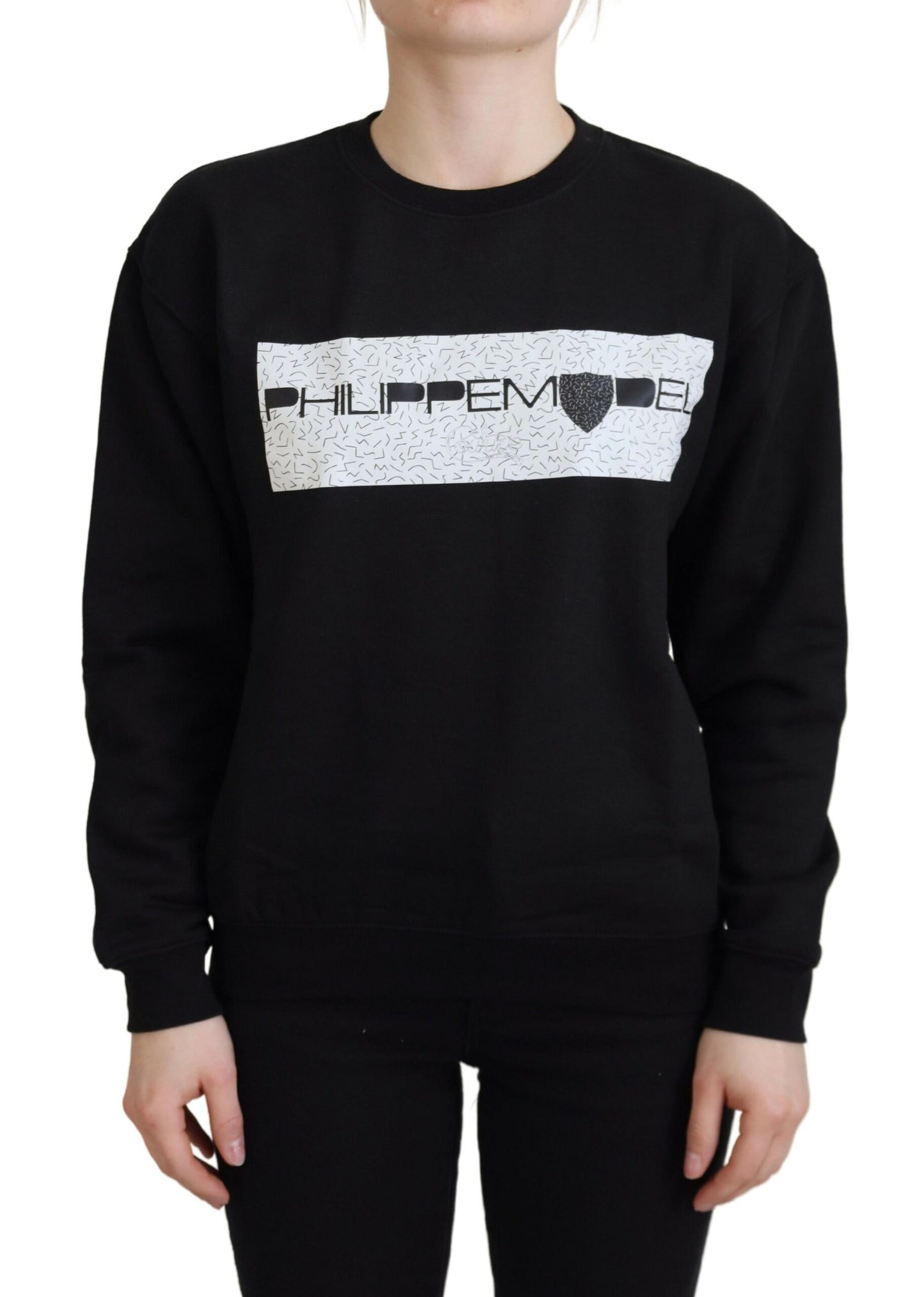 Philippe Model Black Printed Long Sleeves Pullover Sweater by Philippe Model
